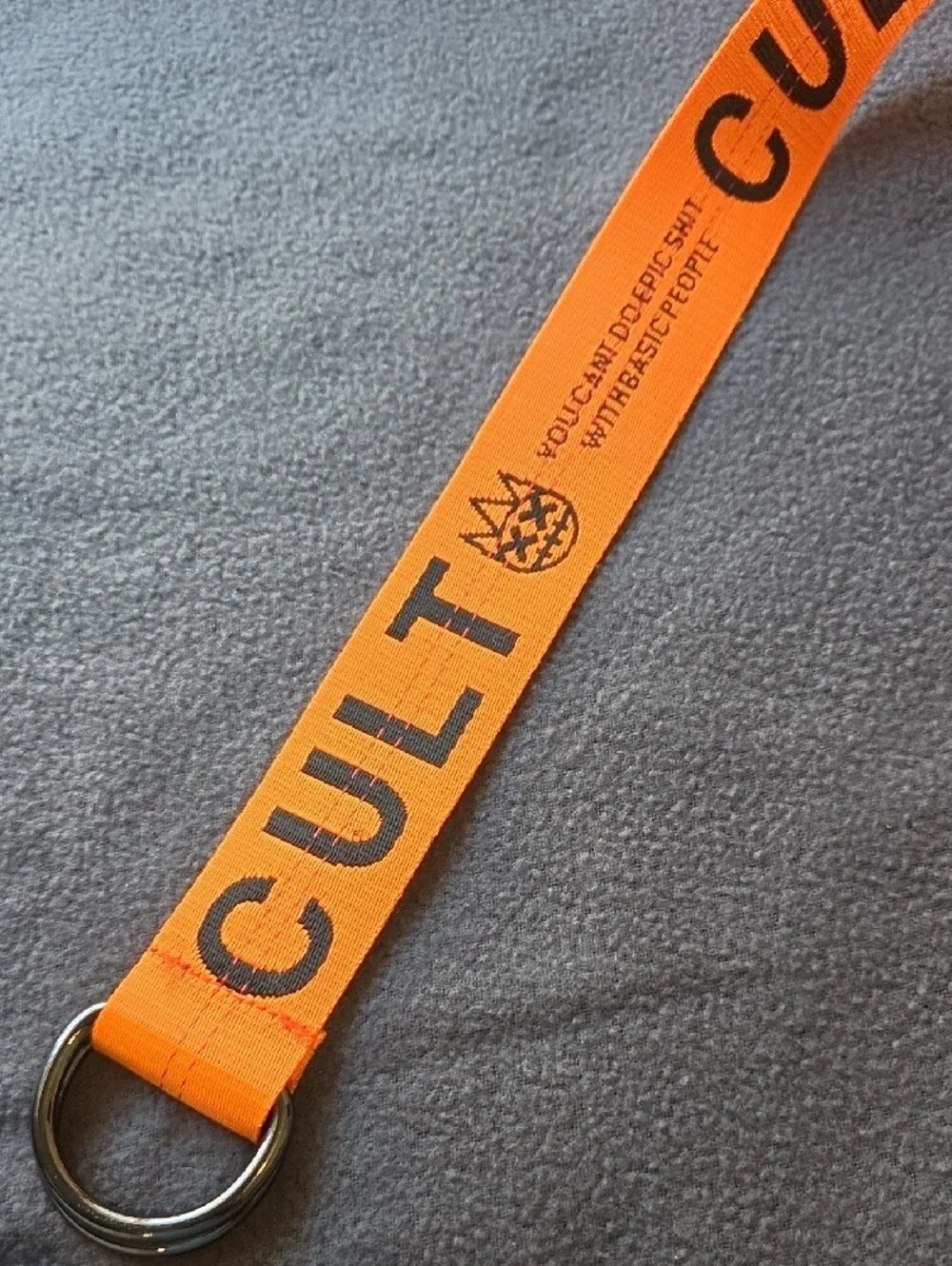 cult gaia Bright Orange Branded Webbing Belt with Metal Ring
